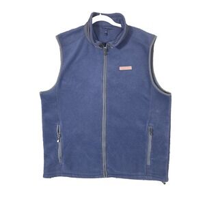 Vineyard Vines Sweater Fleece Vest Mens XL Blue Full Zip Hiking Outdoor Gorpcore